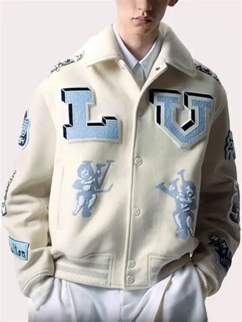 louis vuitton forever letterman jacket|louis vuitton white varsity jacket.